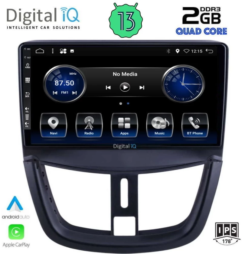 DIGITAL IQ BXH 3507_CPA (9inc) MULTIMEDIA TABLET OEM PEUGEOT 207 mod. 2007>