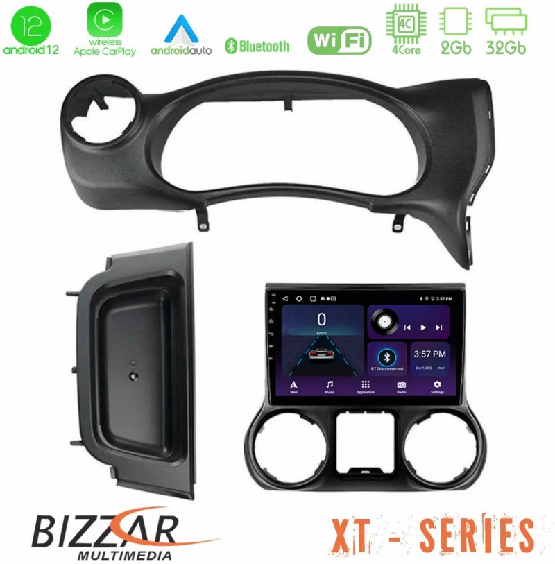 Bizzar XT Series Jeep Wrangler 2014-2017 4core Android12 2+32GB Navigation Multimedia Tablet 9"