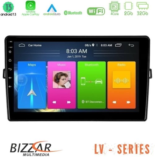 Bizzar LV Series Toyota Auris 4Core Android 13 2+32GB Navigation Multimedia Tablet 10"
