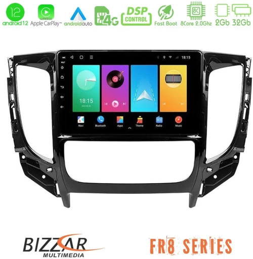 Bizzar FR8 Series Mitsubishi L200 2016-> & Fiat Fullback (Auto A/C) 8core Android 11 2+32GB Navigation Multimedia Tablet 9"