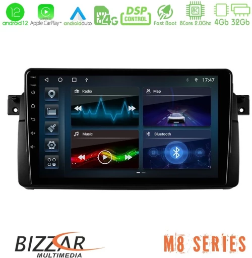 Bizzar M8 Series BMW E46 8core Android13 4+32GB Navigation Multimedia 9"