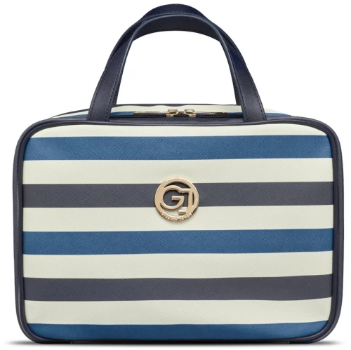 Gillian Jones - Organizer Cosmetic bag w. hangup function - Dark blue/white stripes / Beauty