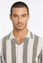 Lindbergh Striped linen-cotton shirt