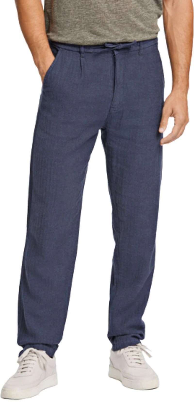 Lindbergh Blend Herringbone Pants Navy