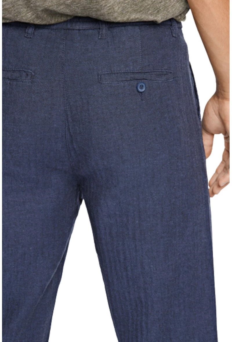 Lindbergh Blend Herringbone Pants Navy