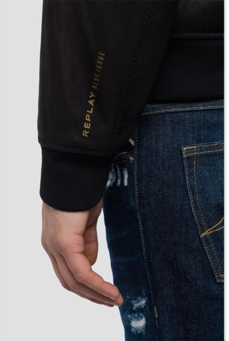 Replay Men's Jacket In Crust Leather