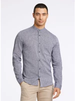 Lindbergh Men's Mandarin Linen-Shirt