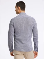 Lindbergh Men's Mandarin Linen-Shirt