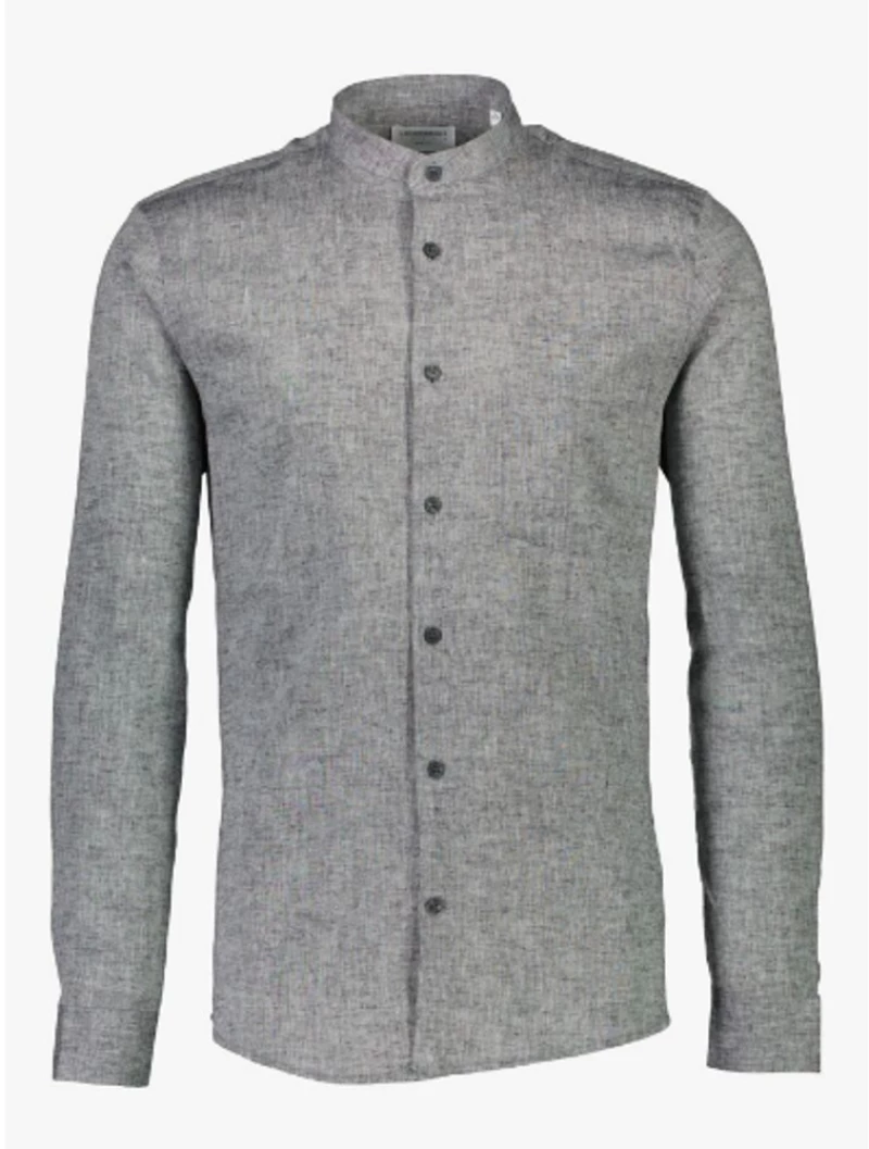Lindbergh Men's Mandarin Linen-Shirt