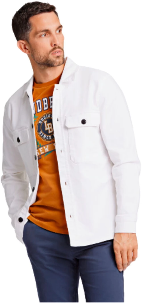 Lindbergh Men's White Denim Overshirt