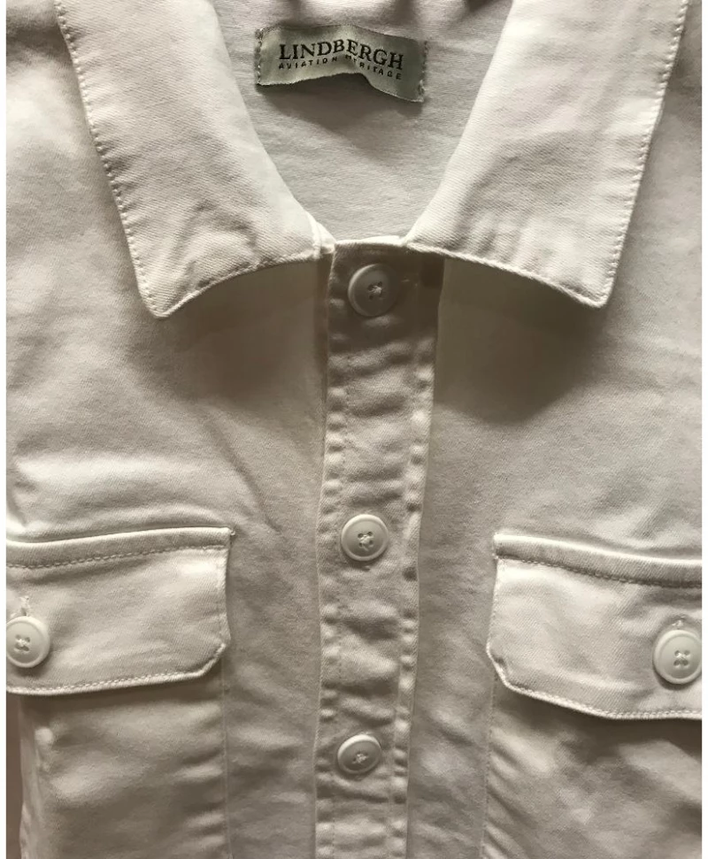 Lindbergh Men's White Denim Overshirt