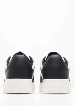 Tommy Jeans ανδρικό δερμάτινο sneaker retro basket ασπρόμαυρο EM0EM01395-000