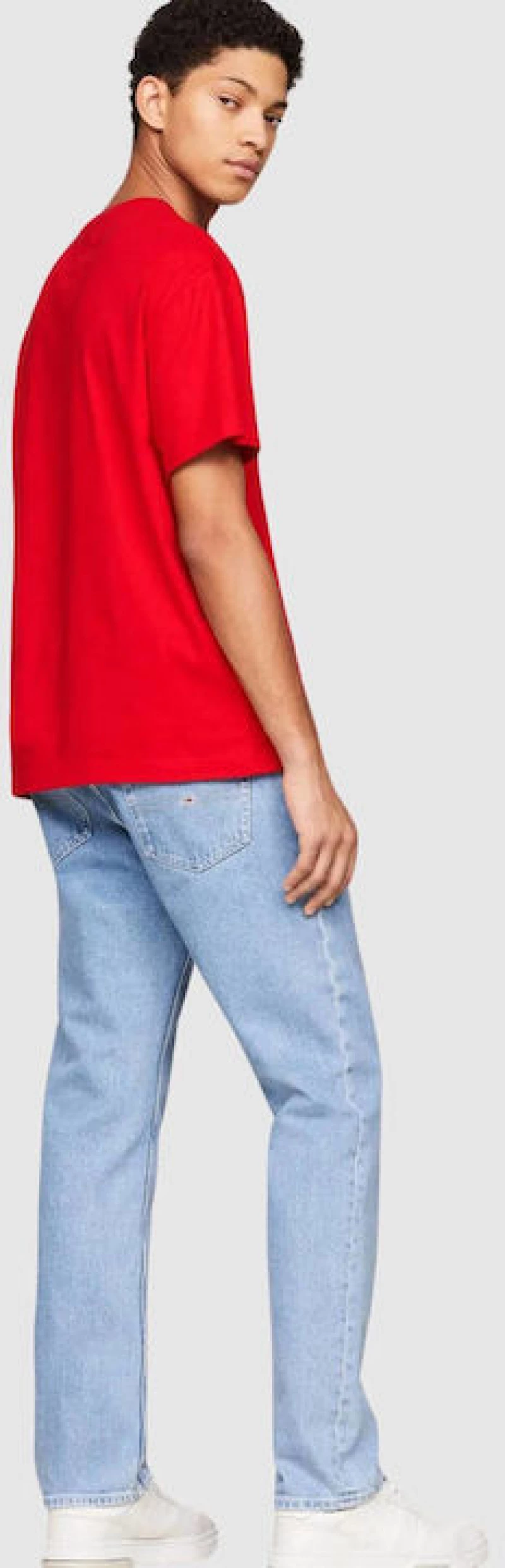 Tommy Jeans ανδρικό βαμβακερό tshirt κόκκινο DM0DM18872-XNL