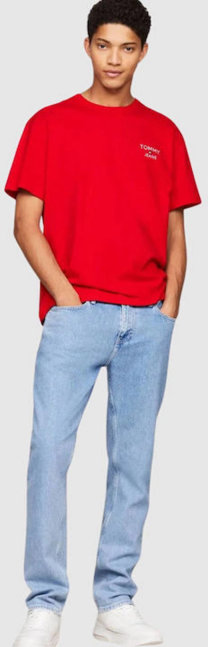 Tommy Jeans ανδρικό βαμβακερό tshirt κόκκινο DM0DM18872-XNL