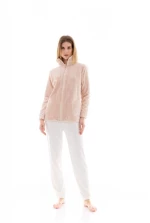 Pink Label γυναικεία ζακέτα φλίς εκρού w1458