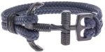 Βραχιόλι Senza Men`s Steel Blue Leather Strap with Black Anchor SSD5134BBL