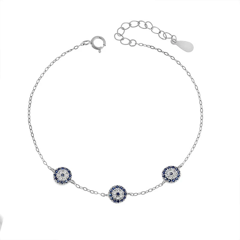 Βραχιόλι Senza Silver 925, στόχοι μπλε με ζιργκόν SSR3279SR