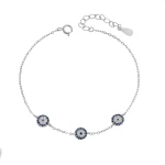 Βραχιόλι Senza Silver 925, στόχοι μπλε με ζιργκόν SSR3279SR