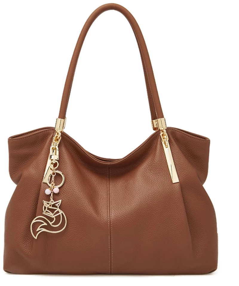 Δερμάτινη Γυναικεία Τσάντα Shopper ‘Ωμου Foxer 958136F καφέ