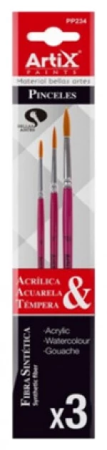 Πινέλα Στρογγυλά Artix Paints Σετ 3τμχ (No 3-7-10) PP234