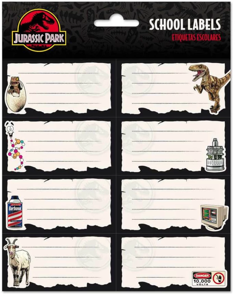 Σχολικές Ετικέτες Erik 16 τεμαχίων 8x4 Jurassic Park ELE0298