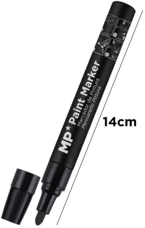Μαρκαδόρος ανεξίτηλος μπίλιας μαύρος 3.00mm MP PE431