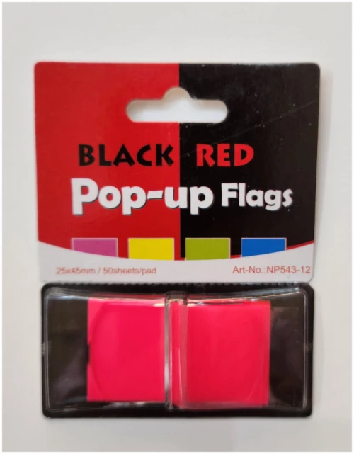 Σελιδοδείκτης 25x45mm BLACK RED- 50τμχ κόκκινο NP543-12