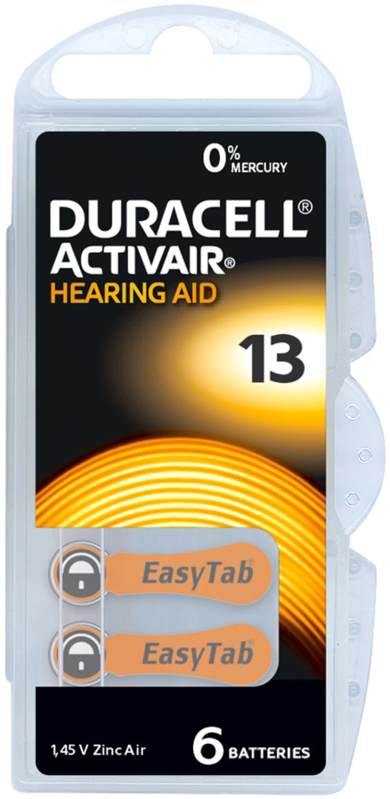 Duracell Μπαταρίες Ακουστικών Βαρηκοΐας Activair 13, 1.45v, 6τμχ