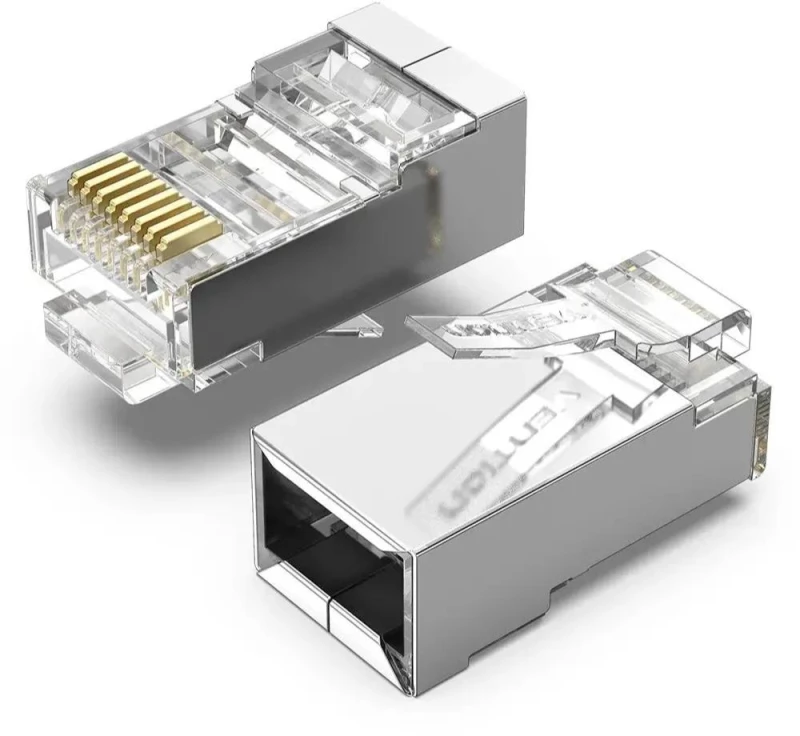 Vention Cat.6 ftp Rj45 Modular Plug Transparent Metal Type 50-Pack (Idcr0-50) (Venidcr0-50)