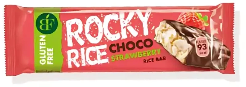 Benlian Rocky Τραγανή Μπάρα Ρυζιού Strawberry Χωρίς Γλουτένη 18gr