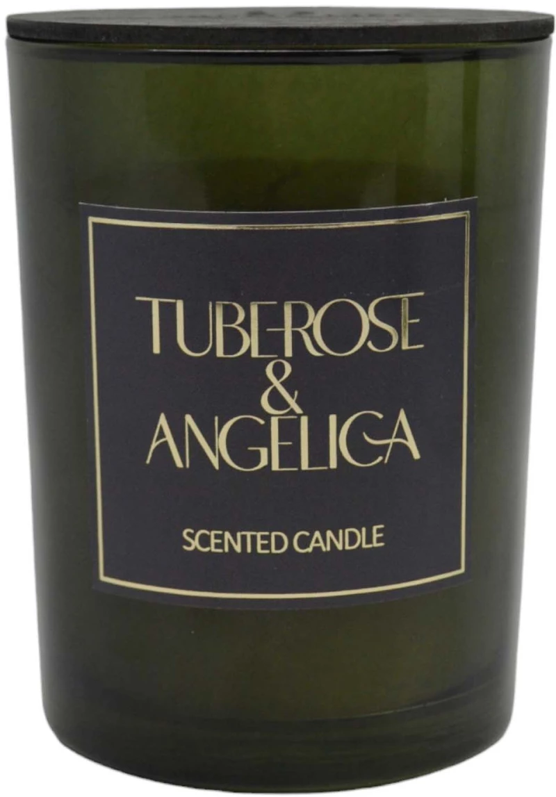 ΑΡΩΜΑΤΙΚΟ ΚΕΡΙ TUBEROSE & ANGELICA  ΣΕ ΓΥΑΛΙΝΟ ΔΟΧΕΙΟ ΜΕ ΚΑΠΑΚΙ 8x8x10,5εκ. ANKOR