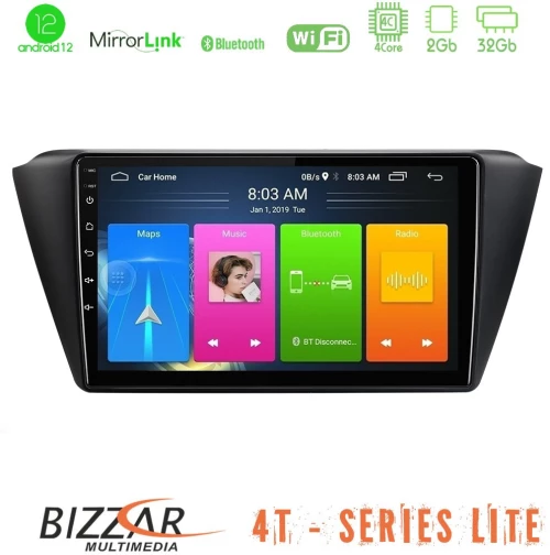 Bizzar 4T Series Skoda Fabia 2015-2021 4Core Android12 2+32GB Navigation Multimedia Tablet 9"