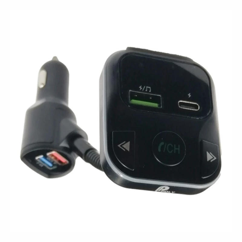 Fm Transmitter Με Bluetooth, Φορτιστής 2 USB, Οθόνη LCD PL-658 Μαύρο 1 Τεμάχιο