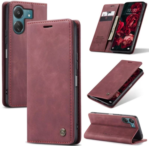 For Xiaomi Redmi 13C 4G Global / 13C 5G CaseMe 013 Multifunctional Horizontal Flip Leather Phone Case(Wine Red) (CaseMe)