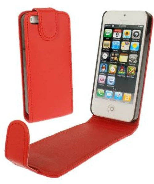 Soft Texture Up and Down Open Leather Case for iPhone 5 & 5s & SE & SE (Red)