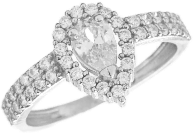 Δακτυλίδι Γυναικείο με άσπρα zircon Ασήμι 925 Ν55 Gatsa 1802