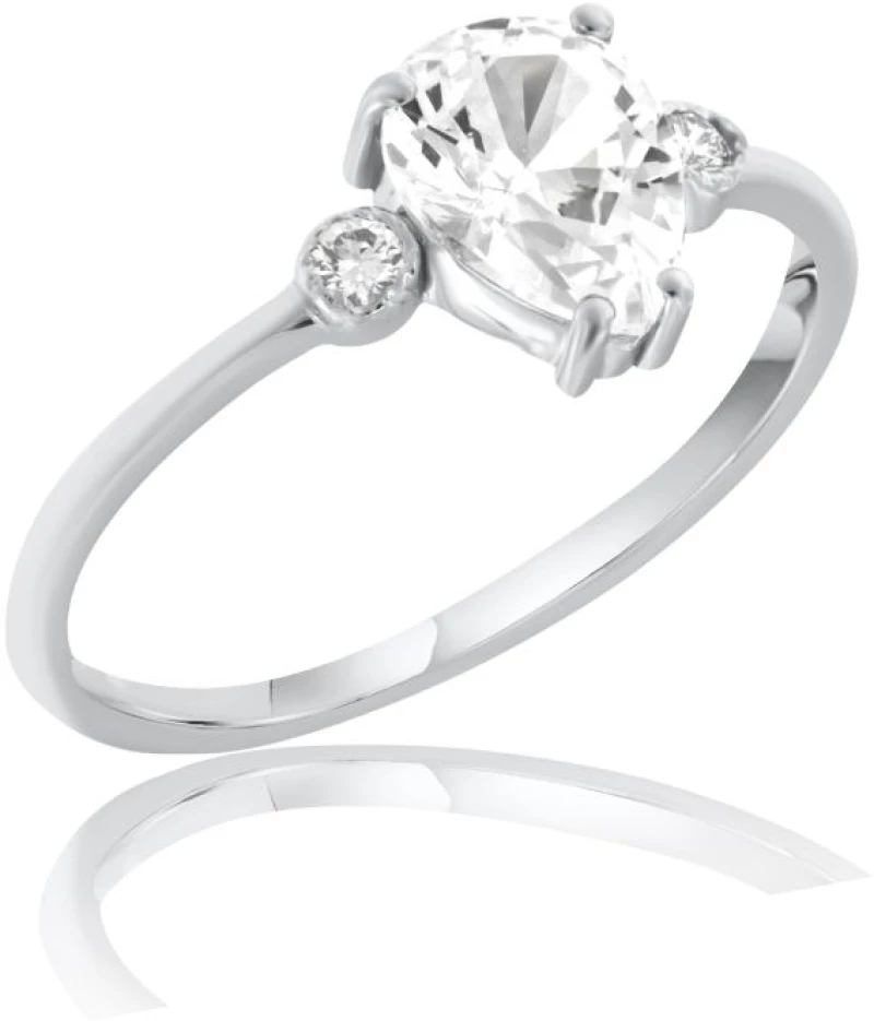 Μονόπετρο Δακτυλίδι σε Λευκόχρυσο κ18 Sapphire 1.4 Diamanti 0.08 N54