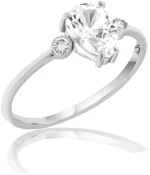Μονόπετρο Δακτυλίδι σε Λευκόχρυσο κ18 Sapphire 1.4 Diamanti 0.08 N54