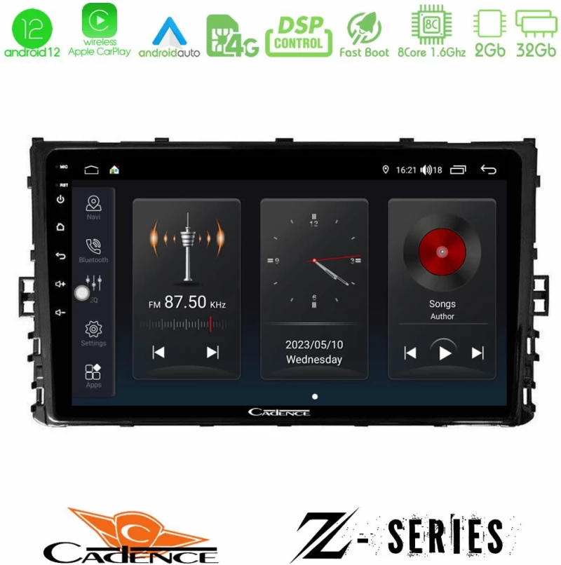 Cadence Z Series VW MQB 2017-> 8core Android12 2+32GB Navigation Multimedia Tablet 9"