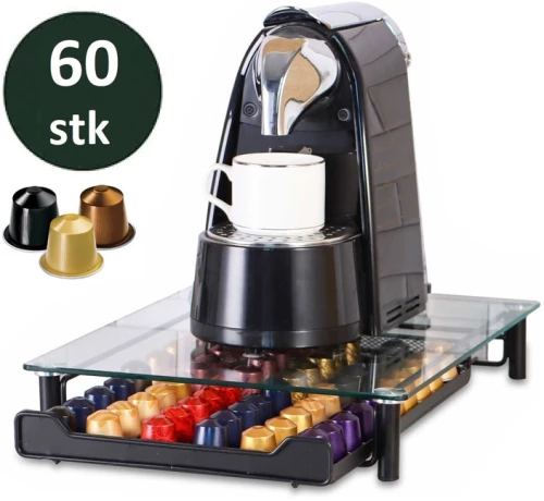Συρτάρι - Διοργανωτής για 60 Κάψουλες Nespresso και Σταντ Καφετιέρας 31 x 40.5 x 6.5 cm Cheffinger CF-N02