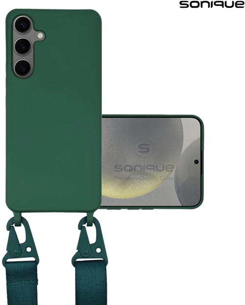 Θήκη Σιλικόνης με Strap CarryHang Sonique Samsung Galaxy S24 Plus Πράσινο Σκούρο - Sonique - Πράσινο Σκούρο - Galaxy S24 Plus - Θήκες Πλάτης