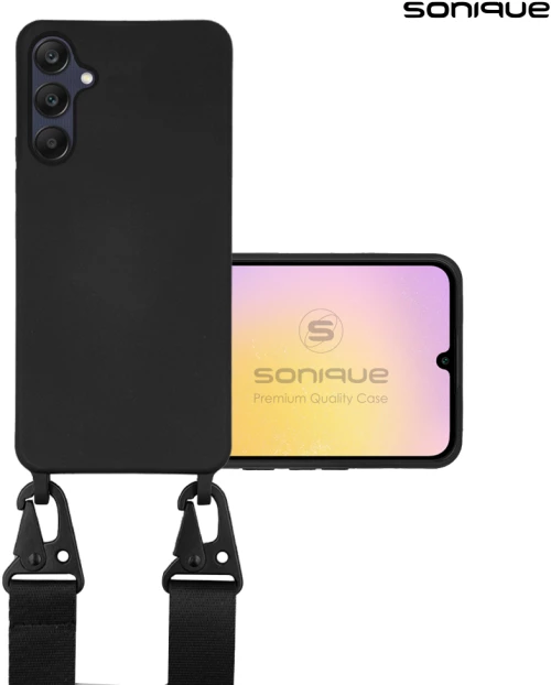 Θήκη Σιλικόνης με Strap CarryHang Sonique Samsung Galaxy A25 5G Μαύρο - Sonique - Μαύρο - Galaxy A25 5G - Θήκες Πλάτης