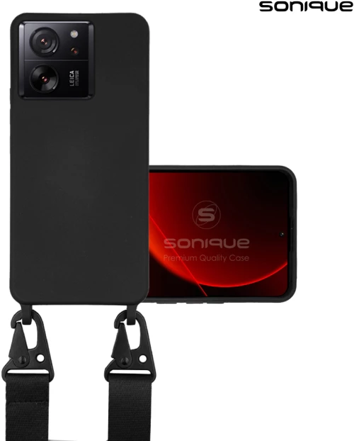 Θήκη Σιλικόνης με Strap CarryHang Sonique Xiaomi Xiaomi 13T 5G / Xiaomi 13T Pro 5G Μαύρο - Sonique - Μαύρο - Xiaomi 13T 5G, Xiaomi 13T Pro 5G - Θήκες Πλάτης