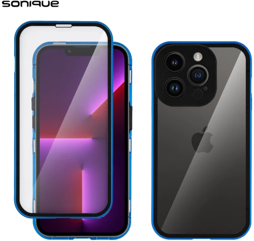 Μαγνητική Μεταλλική Θήκη 360° Full Protector Sonique για Apple iPhone 13 Pro Μπλέ - Sonique - Μπλέ - iPhone 13 Pro - Θήκες Πλάτης