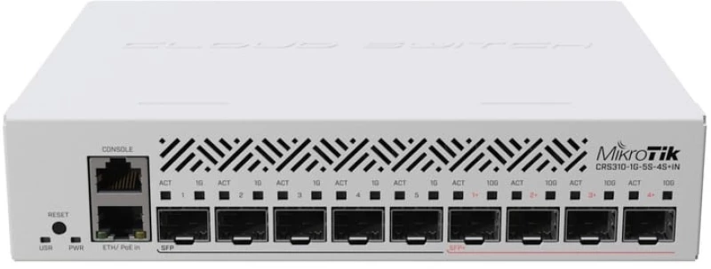 MikroTik NetFiber 9 Managed Switch με 2 Θύρες Gigabit (1Gbps) Ethernet και 10 SFP Θύρες (CRS310-1G-5S-4S+IN)