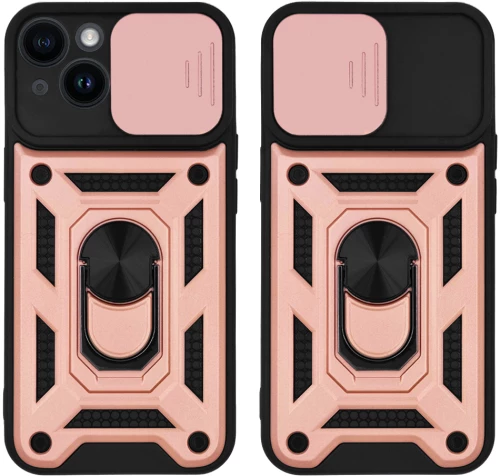 Θήκη Ring Armor CamPro Sonique για Apple iPhone 14 Ροζ Χρυσό - Sonique - Ροζ Χρυσό - iPhone 14 - Θήκες Πλάτης