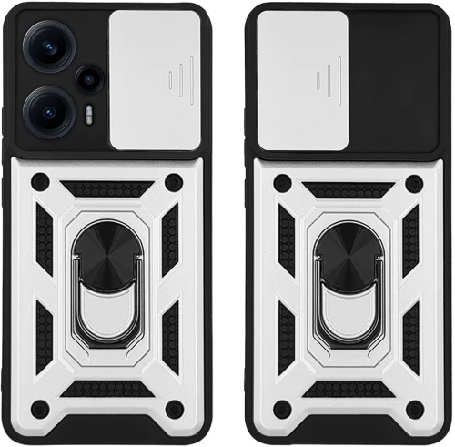 Θήκη Ring Armor CamPro Sonique για Xiaomi Poco F5 5G Ασημί - Sonique - Ασημί - Poco F5 5G - Θήκες Πλάτης