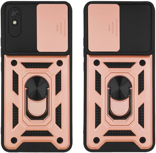 Θήκη Ring Armor CamPro Sonique για Xiaomi Redmi 9A / Redmi 9AT Ροζ Χρυσό - Sonique - Ροζ Χρυσό - Redmi 9A, Redmi 9AT - Θήκες Πλάτης