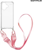 Θήκη Σιλικόνης με Strap Sonique Armor Clear Xiaomi Redmi Note 13 Pro Plus 5G Ροζ - Sonique - Ροζ - Redmi Note 13 Pro Plus 5G - Θήκες Πλάτης