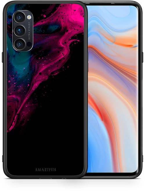 Watercolor Pink Black - Oppo Reno4 Pro 5G θήκη